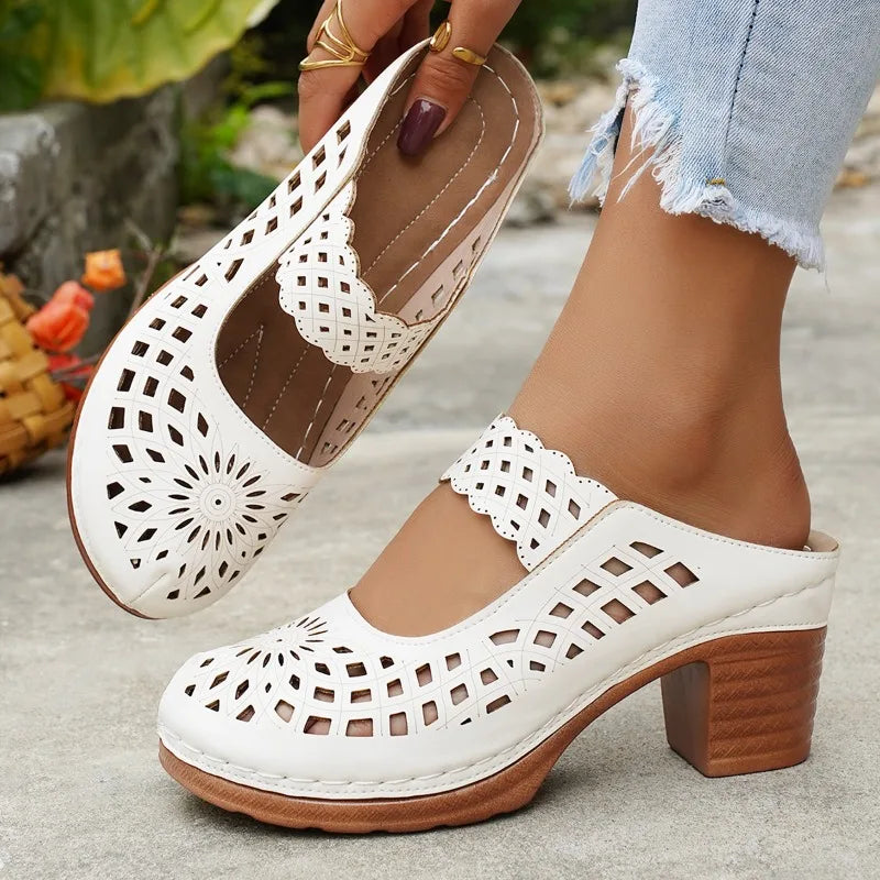 Sandalias con Taco Azul