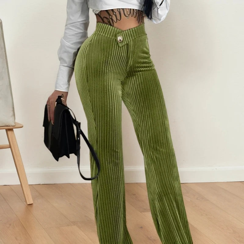 Pantalón Palazzo a Rayas de Tiro Alto