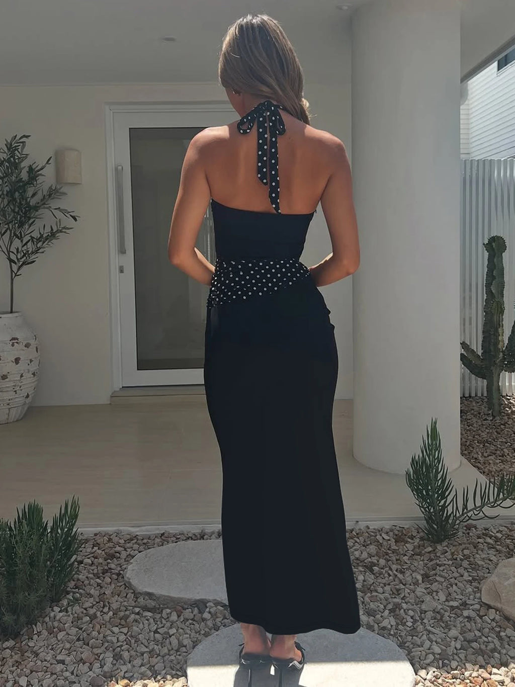 Vestido Largo a Lunares