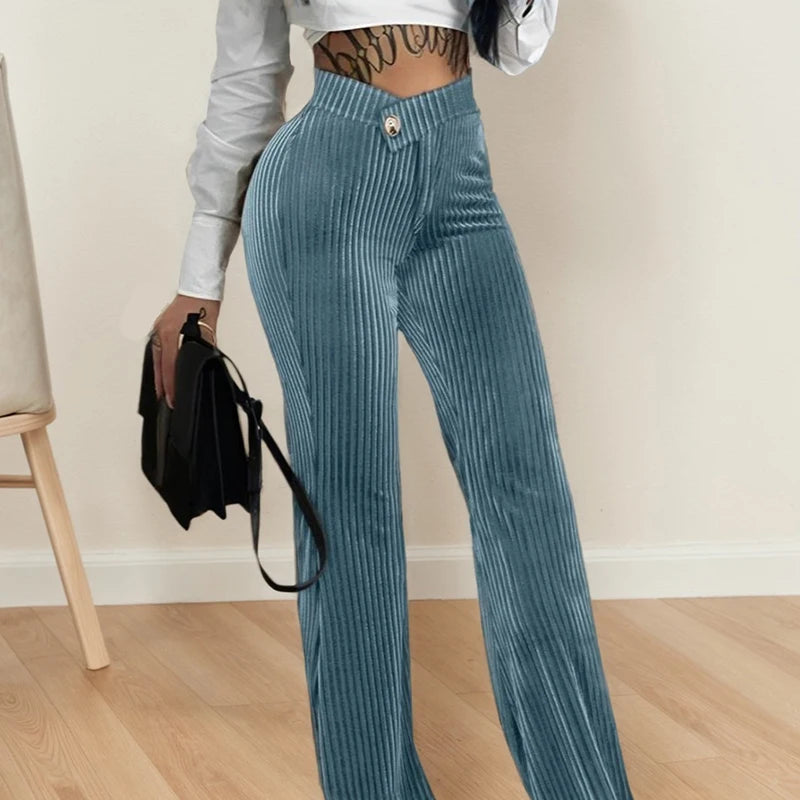 Pantalón Palazzo a Rayas de Tiro Alto