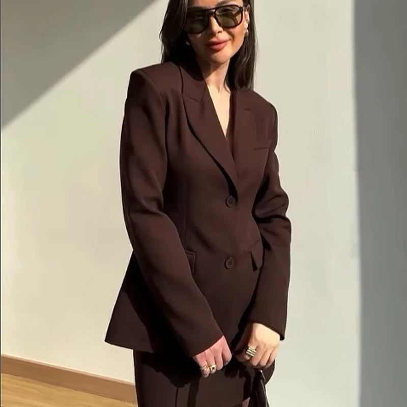 Blazer de Un Botón Entallado de Oficina